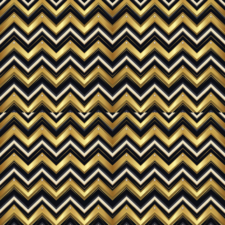Experience rhythmic authority with Chevron Empire mural wallpaper. Featuring imperial gold, cream deco, and gunmetal chevrons. Made to order.