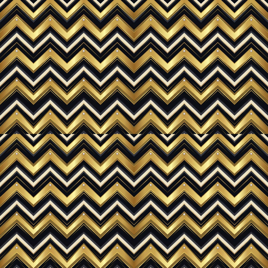 Experience rhythmic authority with Chevron Empire mural wallpaper. Featuring imperial gold, cream deco, and gunmetal chevrons. Made to order.