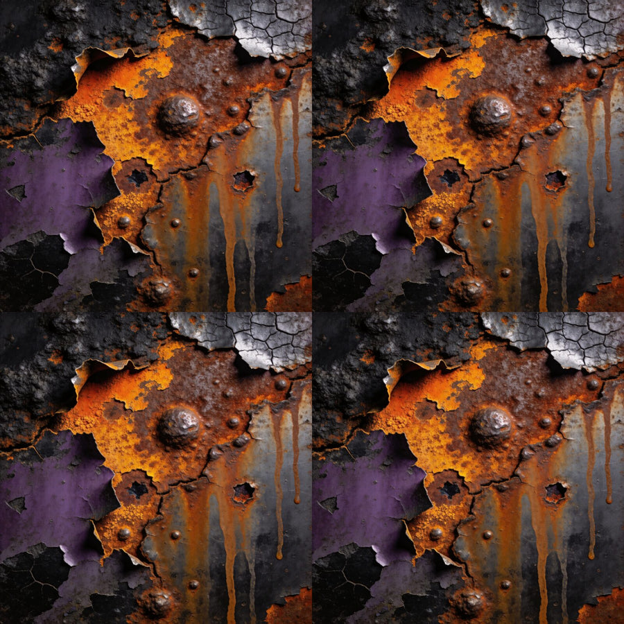 Immerse yourself in the warm entropy of 'Dark Rust' mural wallpaper, a rich palette of amber, sienna, and iron. Made to order.