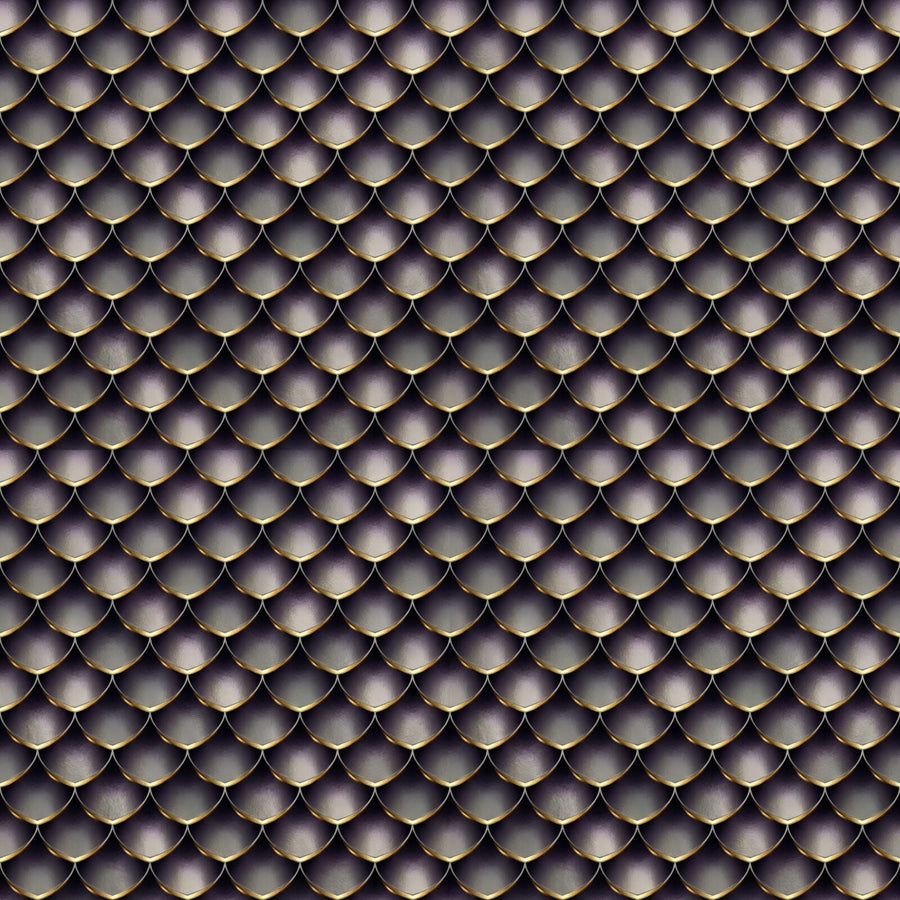 Experience the opulent power of Dragon Scale, a chinoiserie pattern in black, pewter, and gold. Made to order.