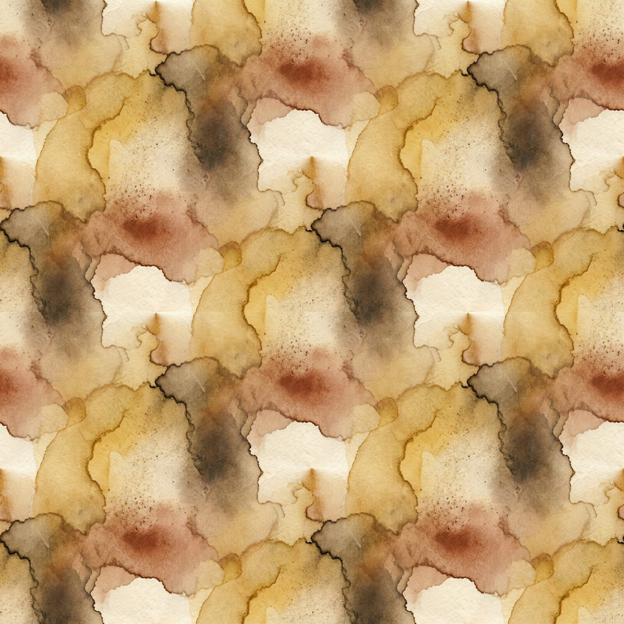 Immerse yourself in the geological warmth of ochre, sienna, and umber. Abstract earth-pigment washes. Made to order.