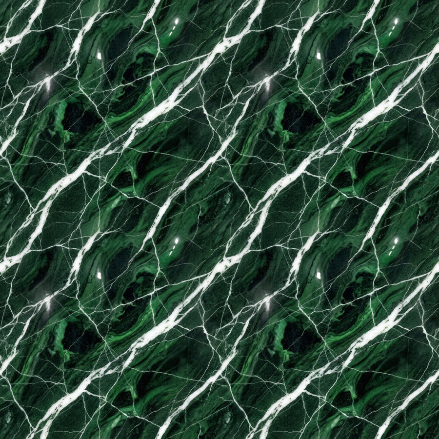 Immerse yourself in the deep, geological beauty of Green Marble mural wallpaper, featuring striking emeralds and white veins. Made to order.