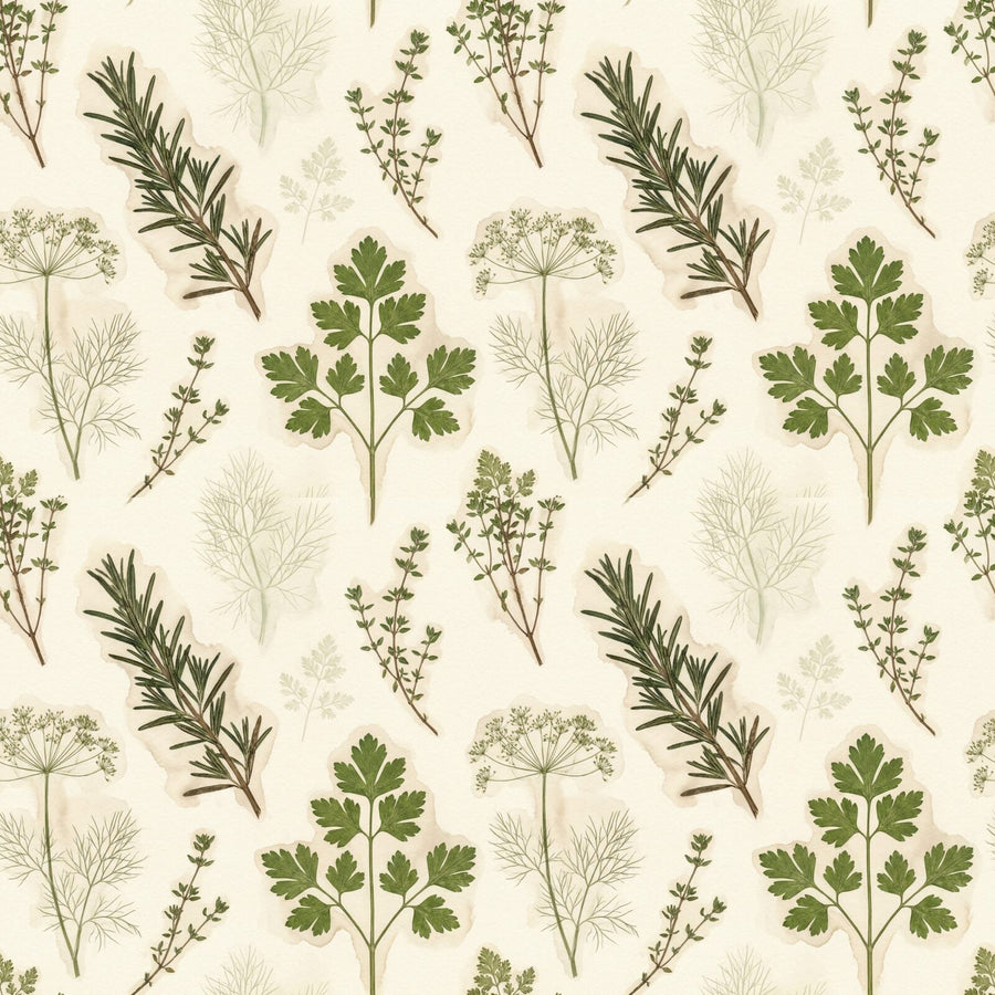 Ghostly botanical prints on a warm paper background, featuring a gentle palette of greens and browns. Made to order.