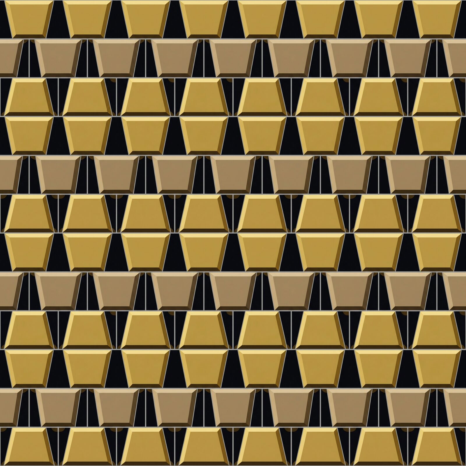 Heritage pattern mural wallpaper in Carbon, Aged Gold, Warm Stone, and Shadow Bronze. Made to order.