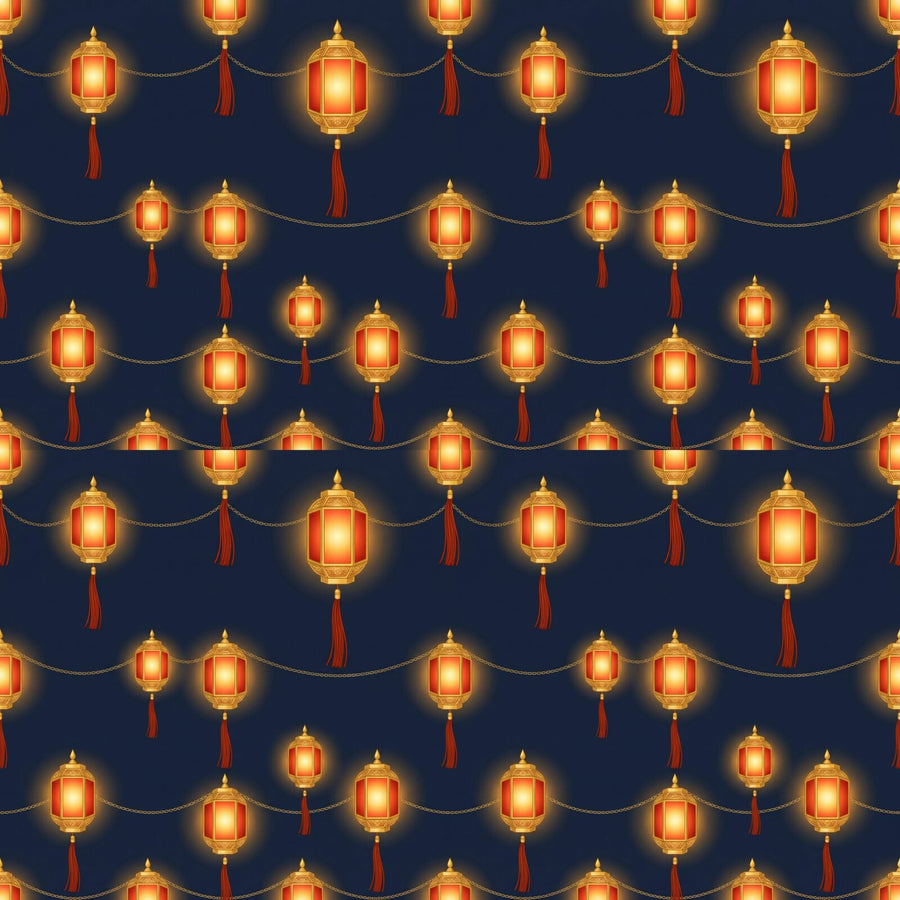 Immerse your space in the festive glow of a Chinoiserie lantern festival with warm reds, regal golds, and deep indigo. Made to order.