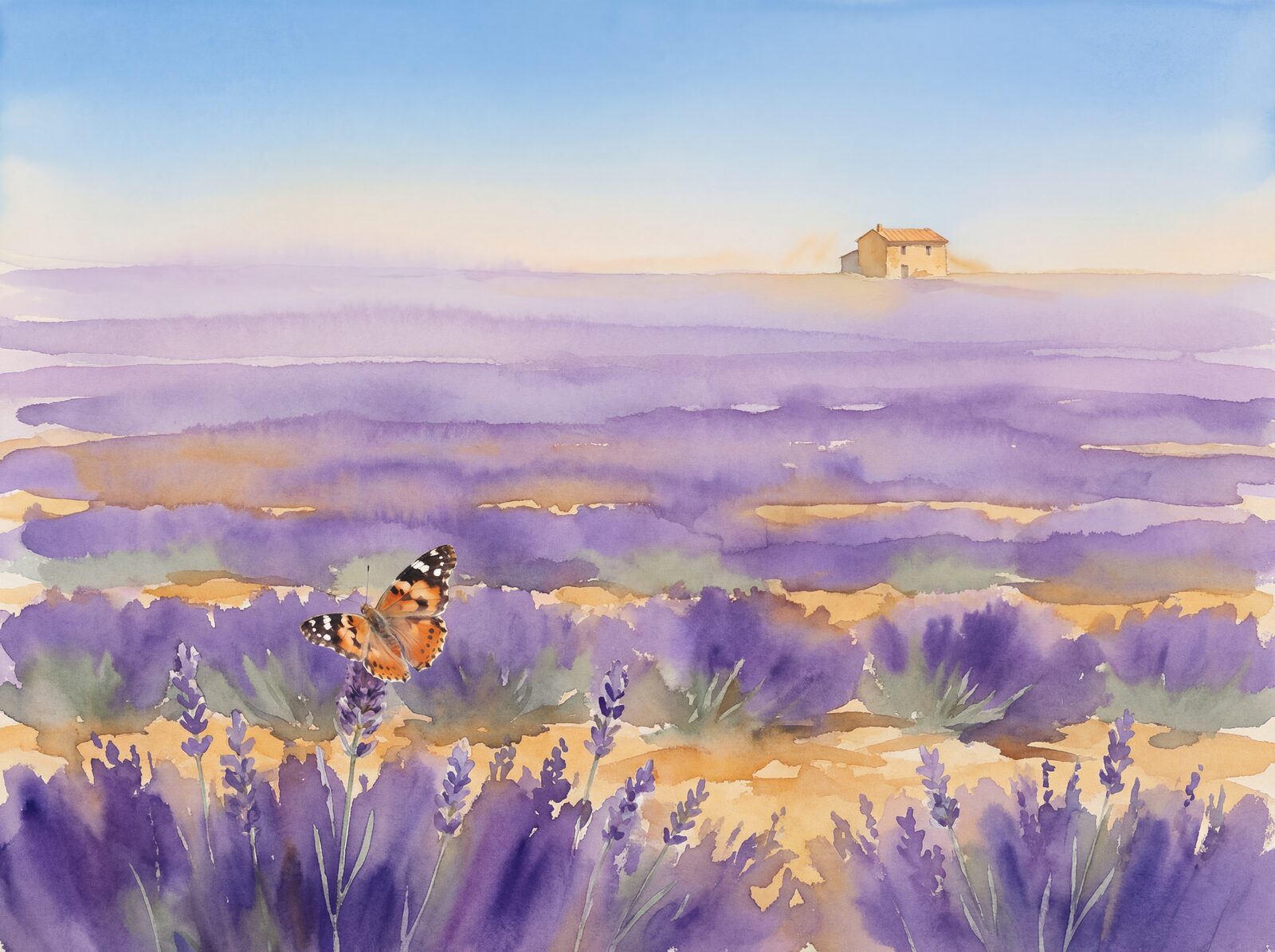 Immerse yourself in a serene Provencal lavender field. Rich purples, grey-greens, and warm ochres. Made to order.