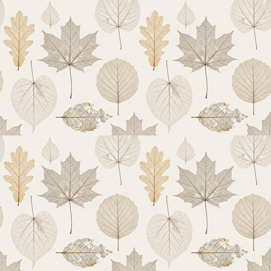 An ethereal study of backlit leaf skeletons in warm greys and ambers on a luminous background. Made to order.