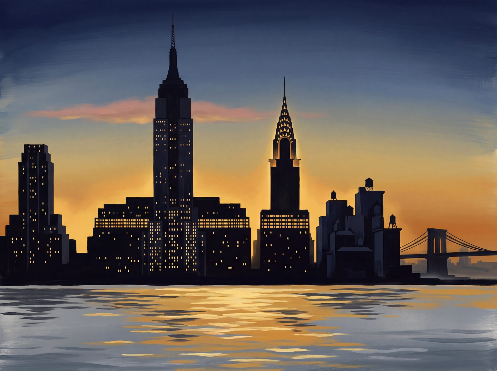 Scenic mural wallpaper with Night Sky, Tower Silhouette, and Dusk Gold hues. Made to order.