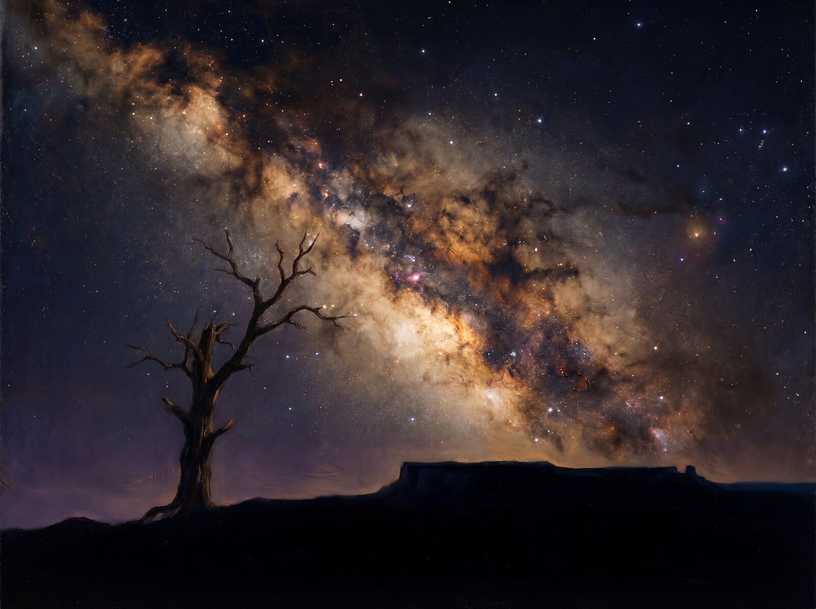 Scenic mural wallpaper featuring the Milky Way in Galactic Core, Star Cloud, and Deep Sky hues. Made to order.