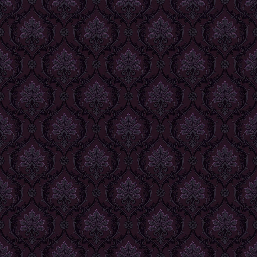 Immerse yourself in theatrical restraint with Plum Damask. Rich aubergine and charcoal damask. Made to order.