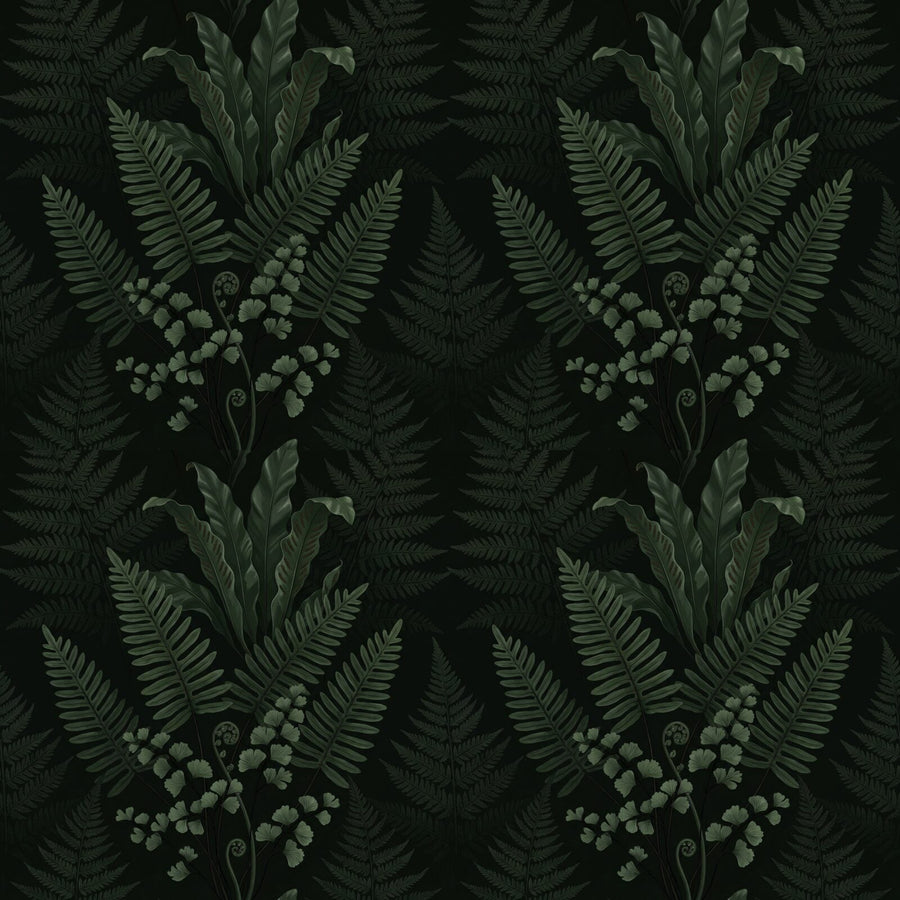 Immerse yourself in the primeval quiet of a Devonshire ravine. Deep green ferns, almost black in shadow. Made to order.