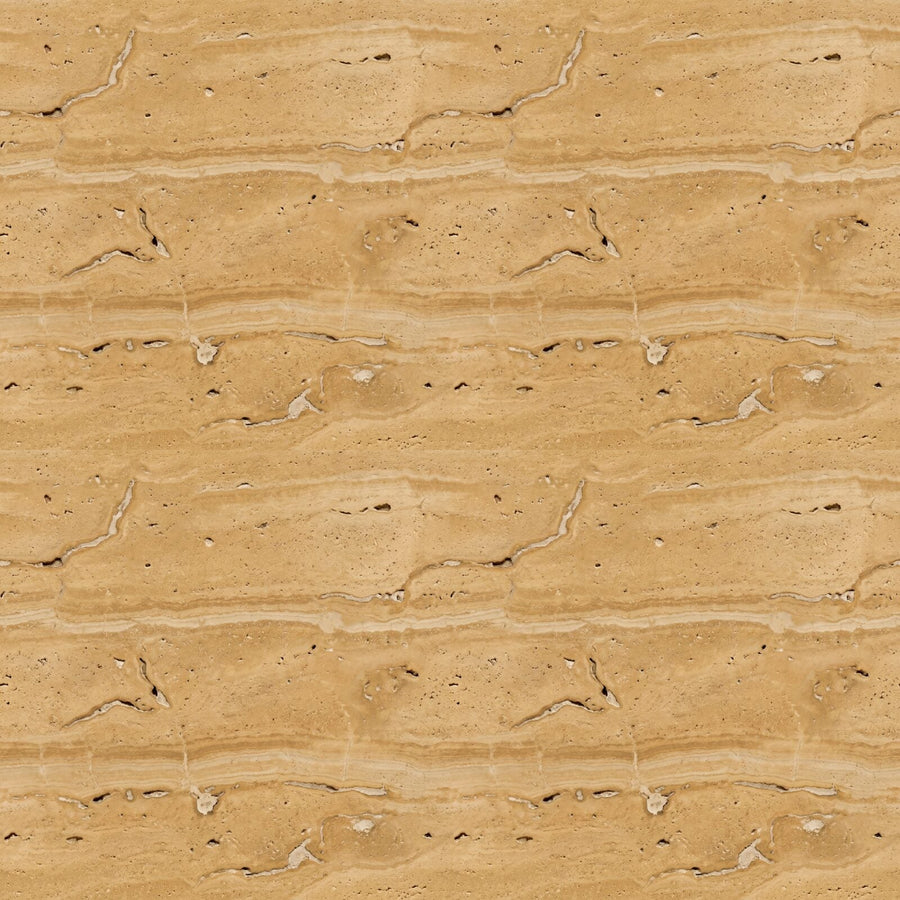 Experience the warm, textured beauty of Roman travertine. Honey-gold, cream, and amber tones. Made to order.