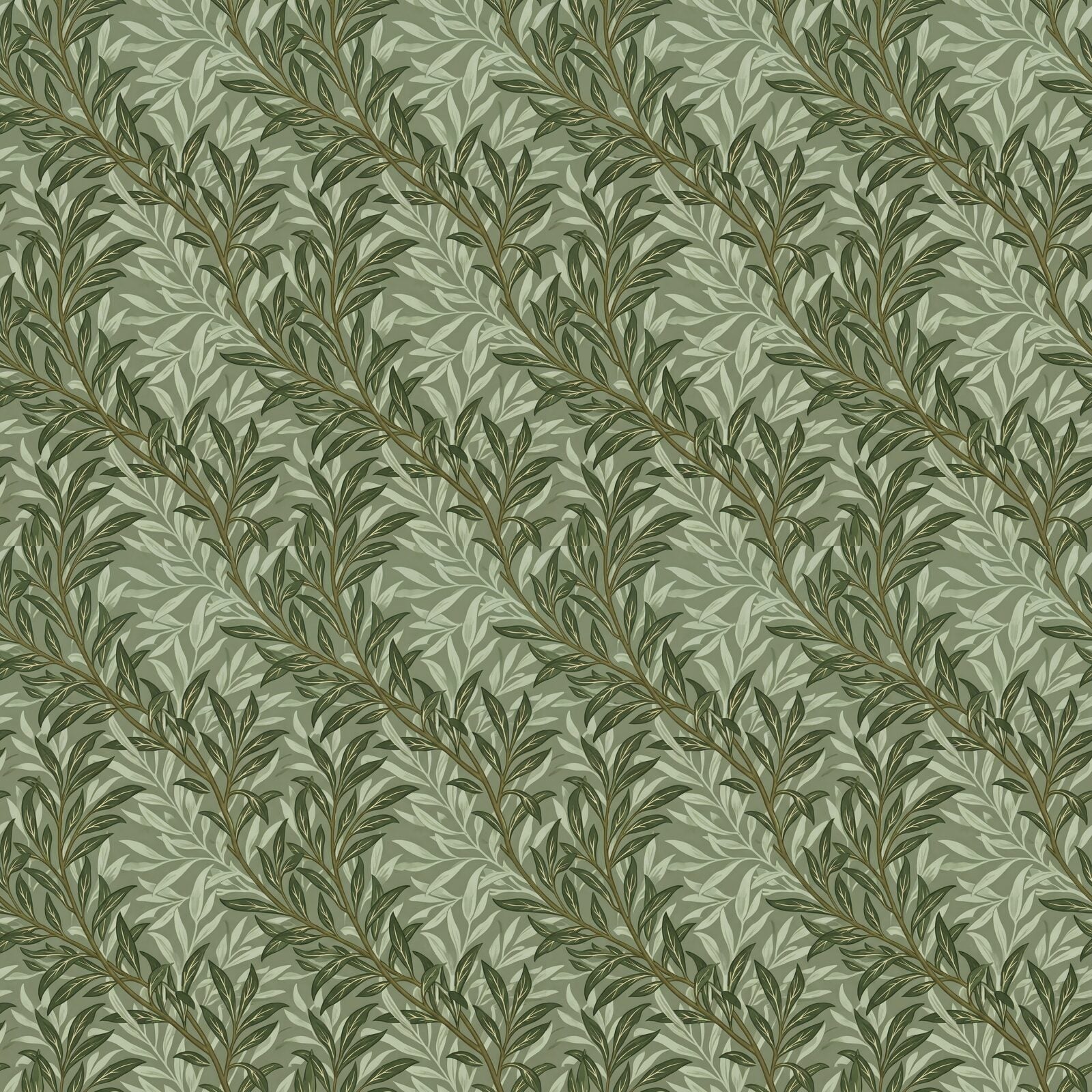 Immerse yourself in the serene beauty of Willow Bough, a timeless design featuring a muted sage-green ground and flowing willow branches. Made to order.