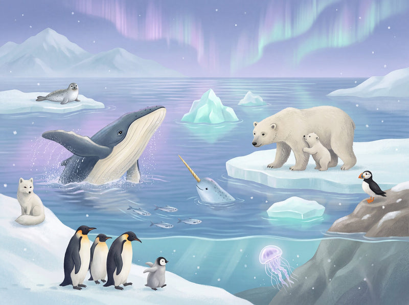 Arctic Ocean Nursery Panorama — Scenic Mural Wallpaper