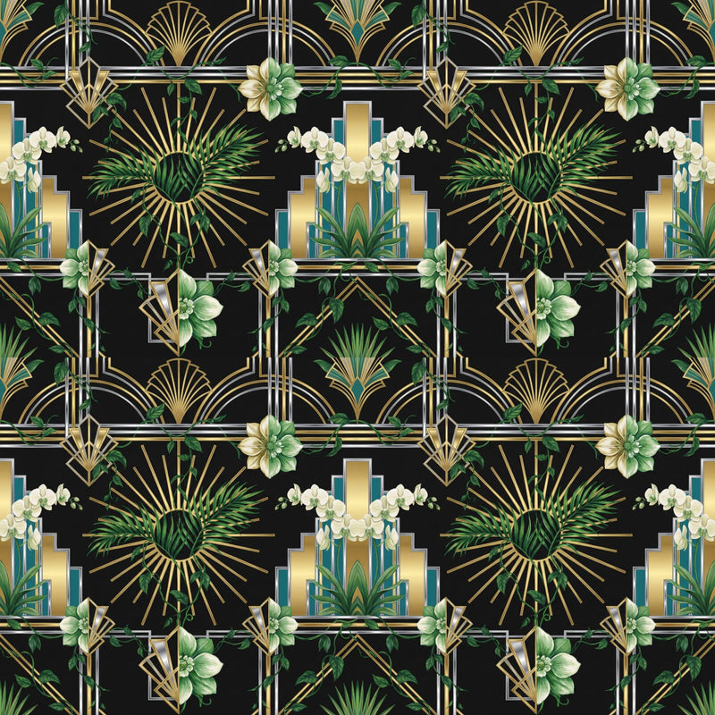 Art Deco Flora — Mural Wallpaper
