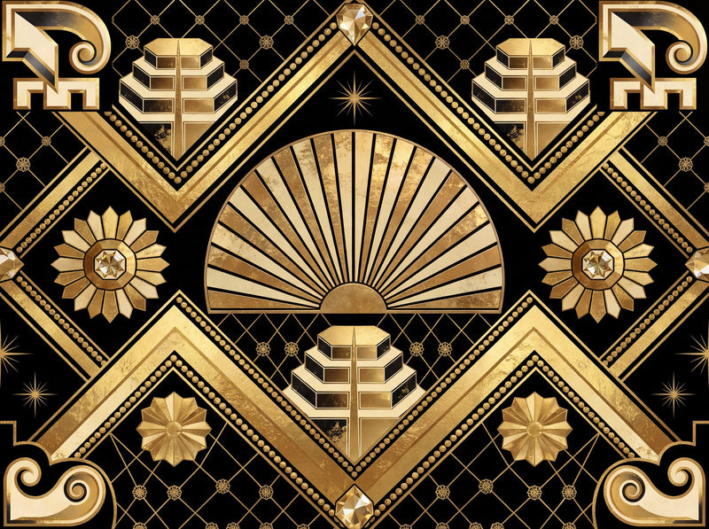 Jazz Age Gold — Scenic Mural Wallpaper