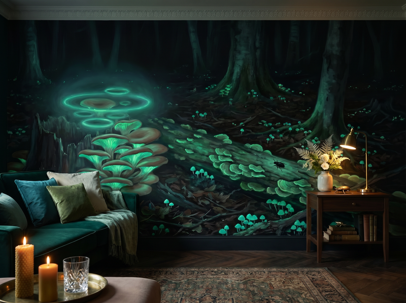 Bioluminescent Forest — Mural Wallpaper
