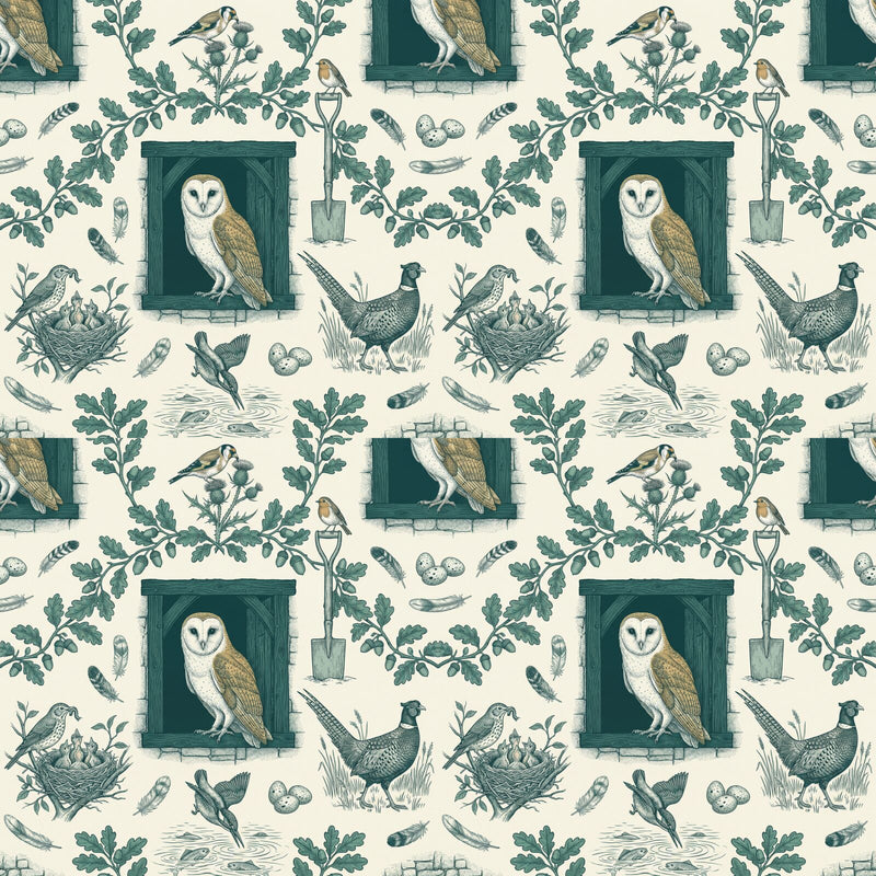 Bird Watcher Toile — Mural Wallpaper