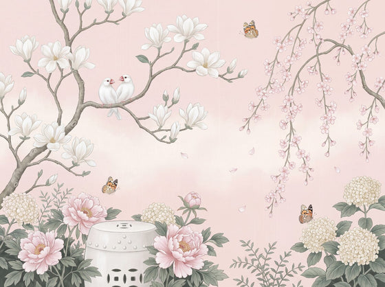 Blush Chinoiserie — Mural Wallpaper