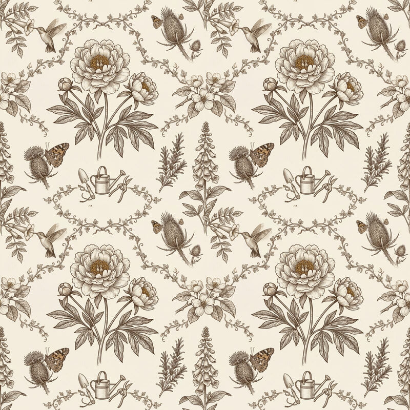 Botanical Toile — Mural Wallpaper