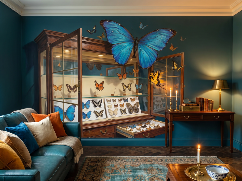 Butterfly Cabinet — Mural Wallpaper