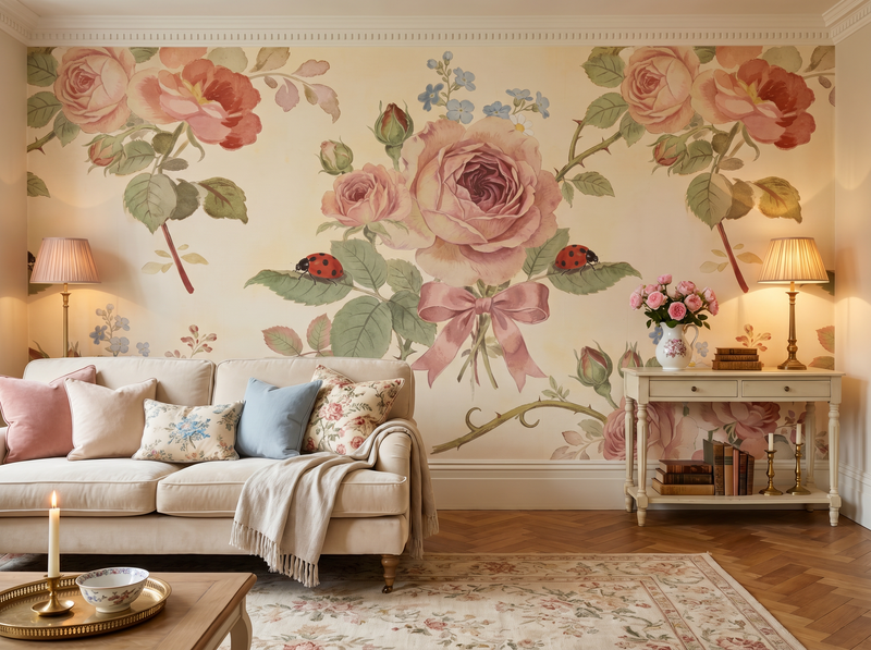 Cabbage Rose Heritage — Mural Wallpaper