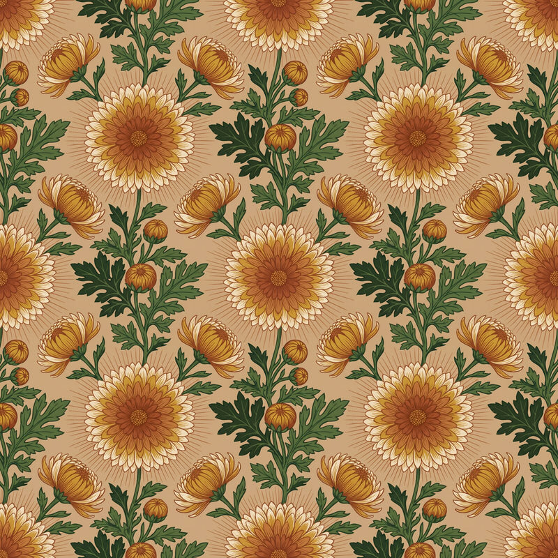 Chrysanthemum Court — Mural Wallpaper