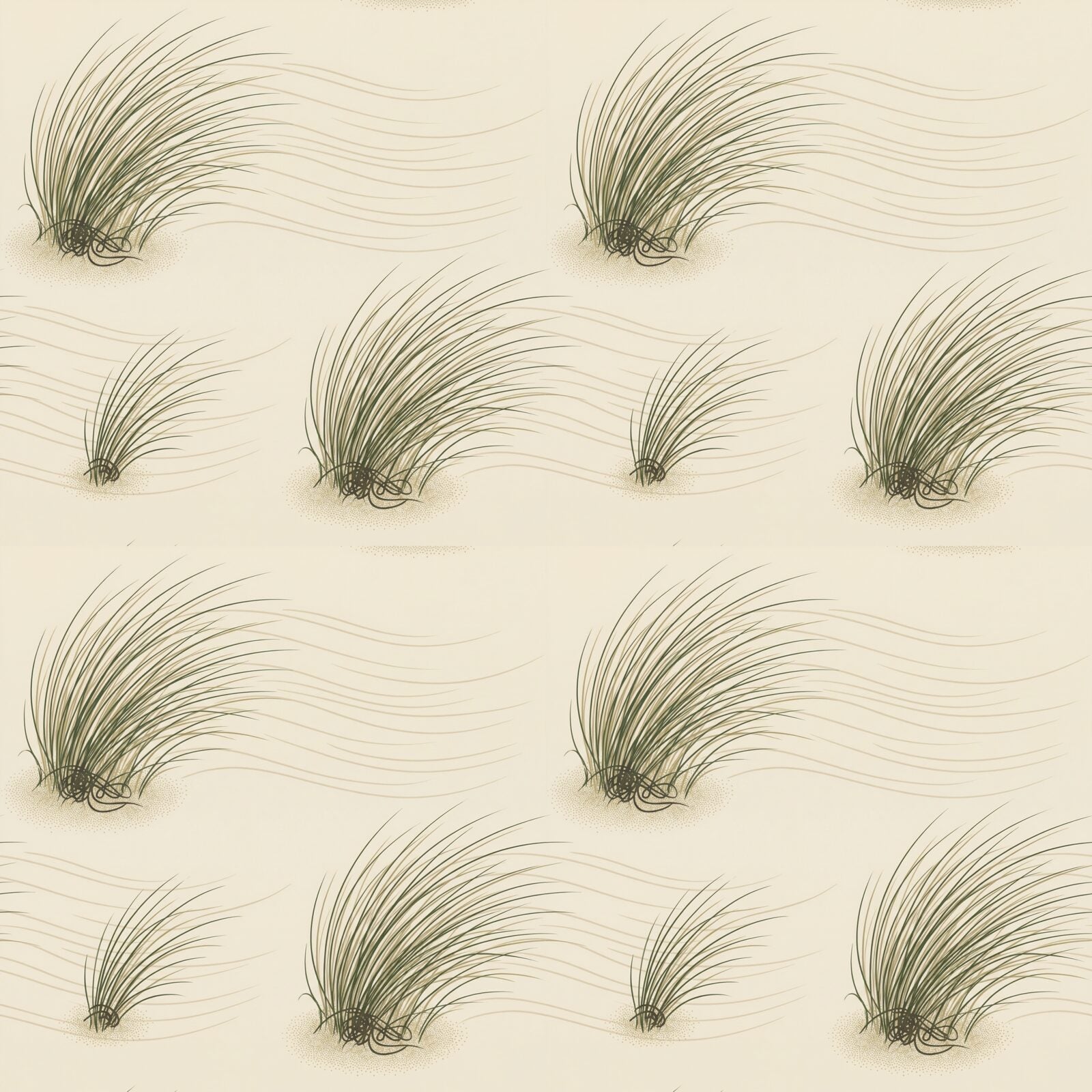 Experience the wild beauty of a windswept dune with this sand and grass-toned mural. Made to order.