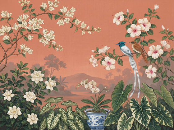 Coral Chinoiserie — Mural Wallpaper