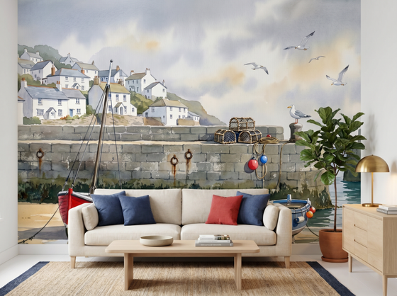 Cornish Harbour — Mural Wallpaper