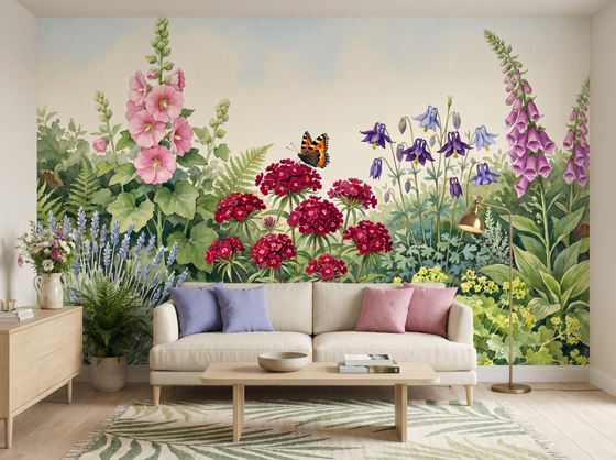 Cottage Garden Border — Mural Wallpaper
