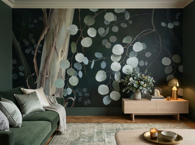 Dark Eucalyptus — Mural Wallpaper