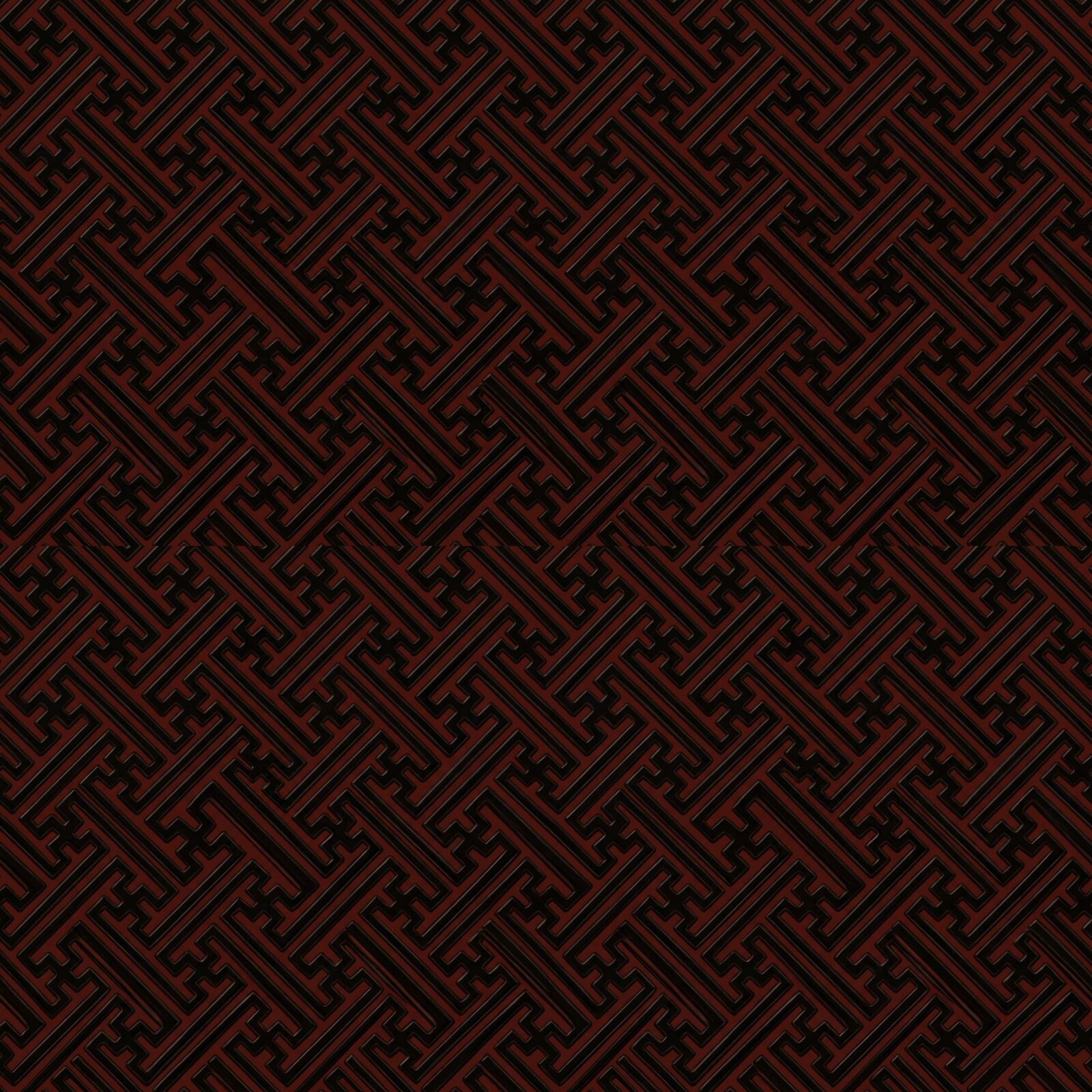 Immerse yourself in the lacquered precision of Dark Fretwork. Deep black, cinnabar red, and a whisper of gold. Made to order.