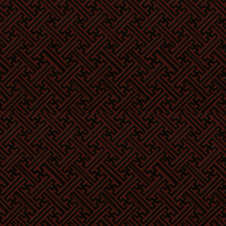 Immerse yourself in the lacquered precision of Dark Fretwork. Deep black, cinnabar red, and a whisper of gold. Made to order.