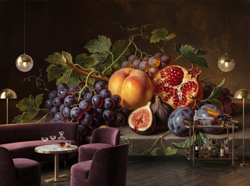 Dark Fruit Still Life — Mural Wallpaper