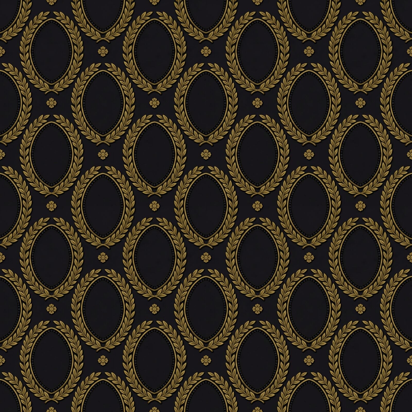 Immerse yourself in the faded elegance of Dark Medallion mural wallpaper. Deep warm darks, burnished bronze, and ghost botanicals. Made to order.