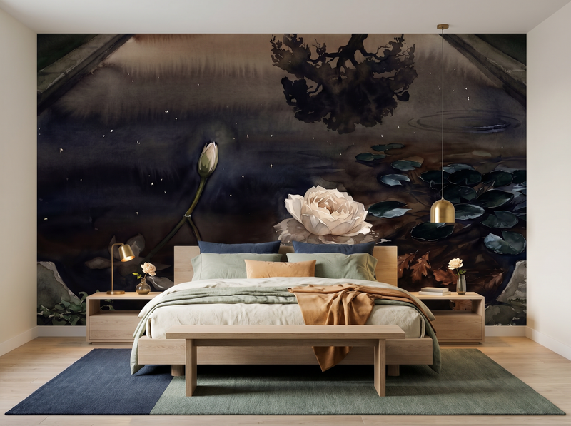 Dark Mirror Pool — Mural Wallpaper