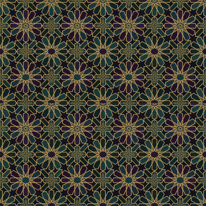 Dark Moroccan Tile — Mural Wallpaper