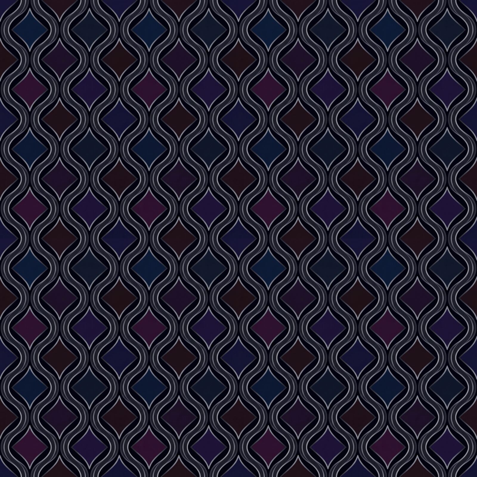 Hypnotic ogee lattice in obsidian, sapphire, amethyst, and garnet. A jewel box made architectural. Made to order.