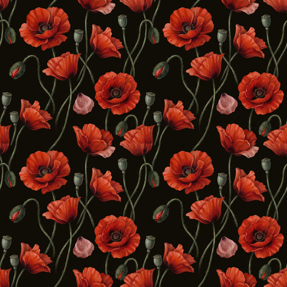 Dark Poppy — Mural Wallpaper