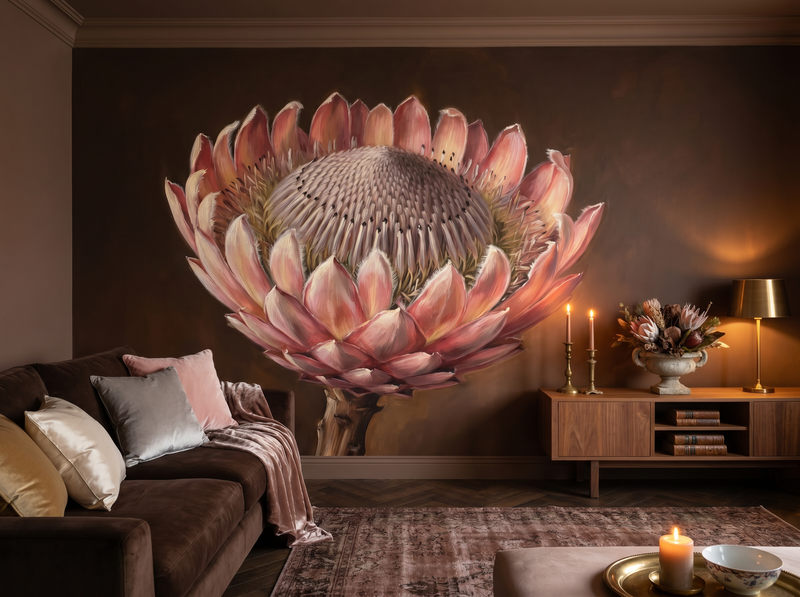 Dark Protea — Mural Wallpaper