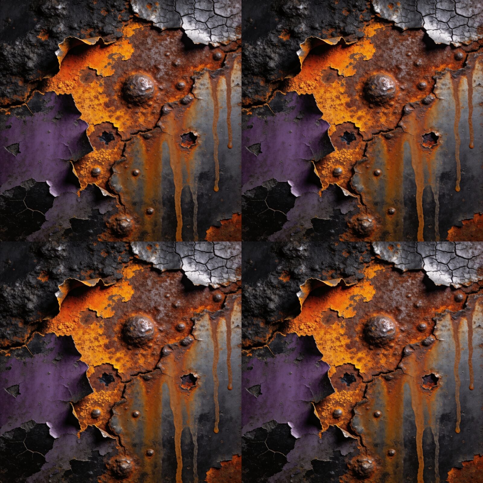 Immerse yourself in the warm entropy of 'Dark Rust' mural wallpaper, a rich palette of amber, sienna, and iron. Made to order.