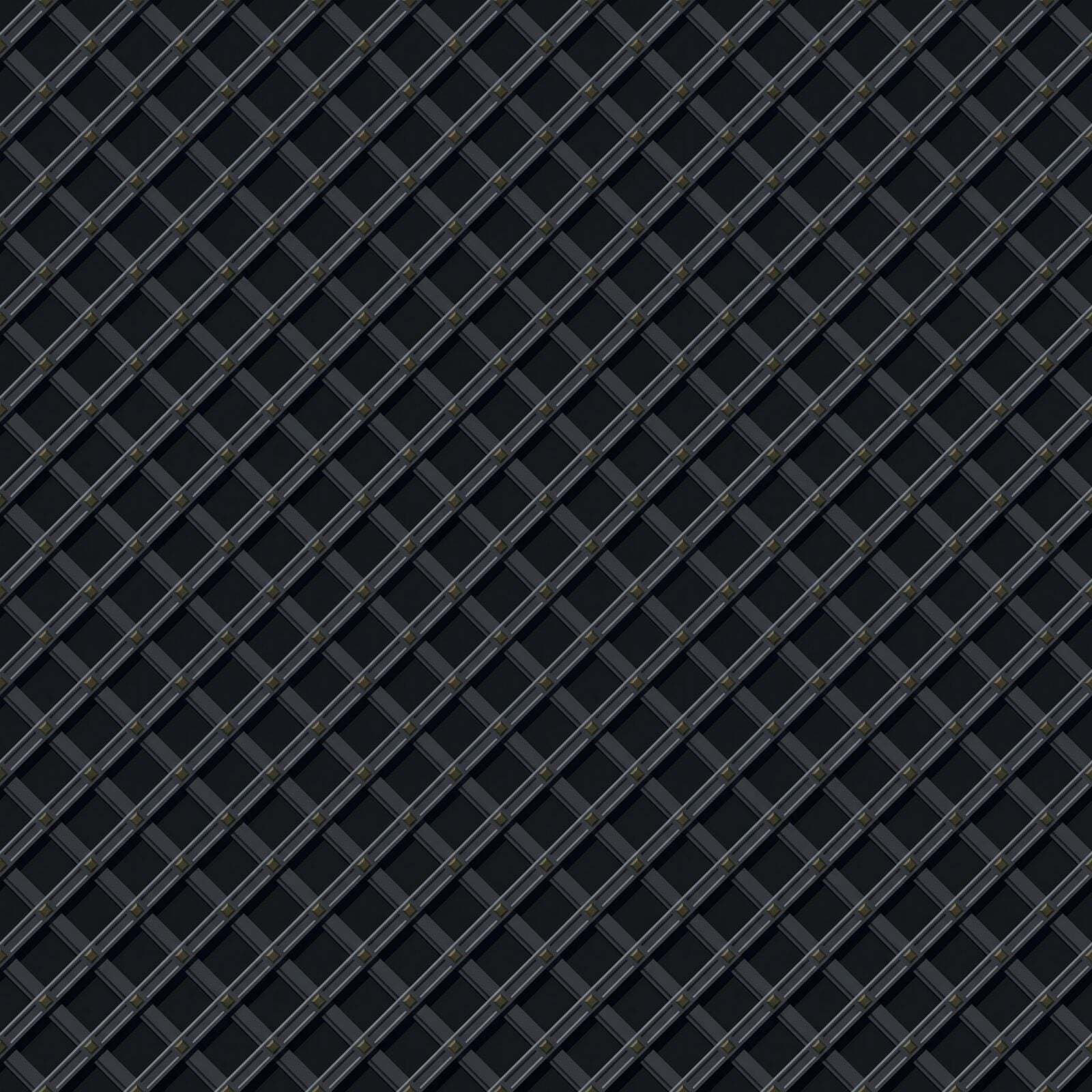 Immerse yourself in the quiet sophistication of a dark, geometric trellis. Deep cool darks and aged metallic tones. Made to order.