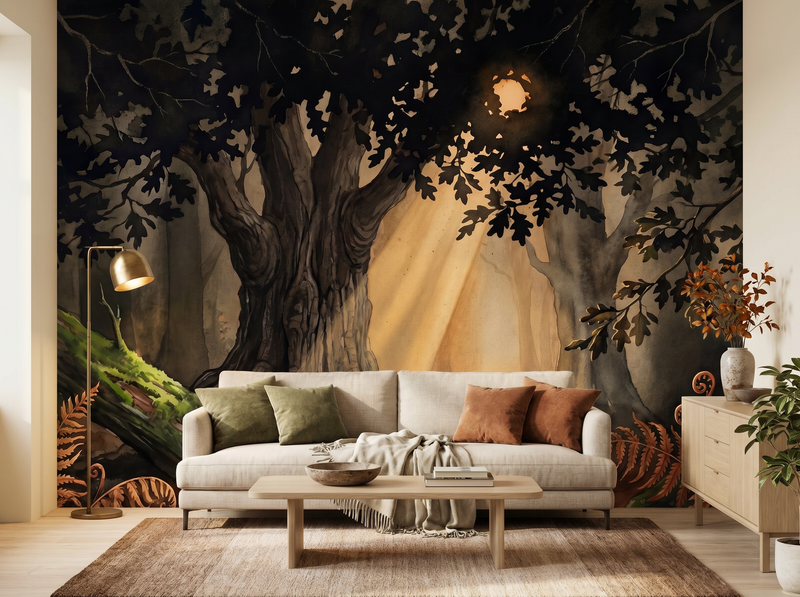 Dark Woodland Path — Mural Wallpaper