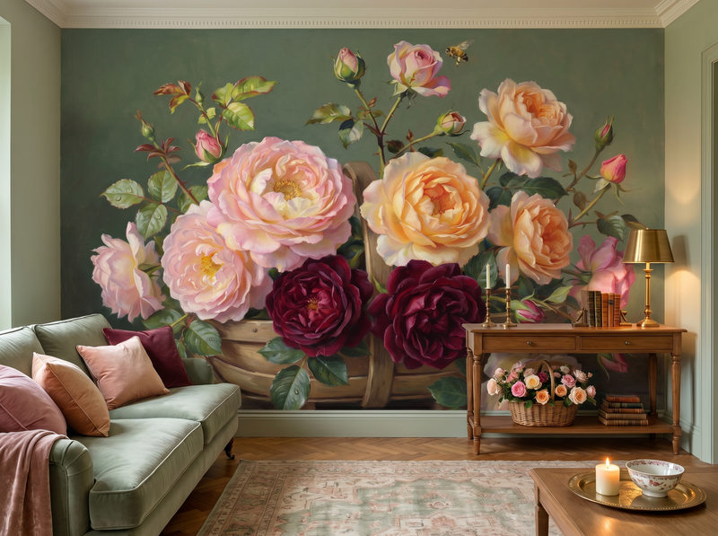 David Austin Bouquet — Mural Wallpaper