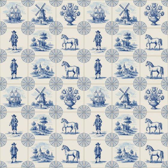 Delft-Style Tile — Mural Wallpaper