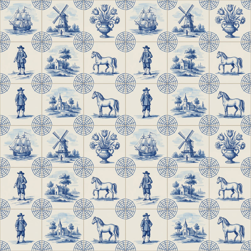 Delft-Style Tile — Mural Wallpaper