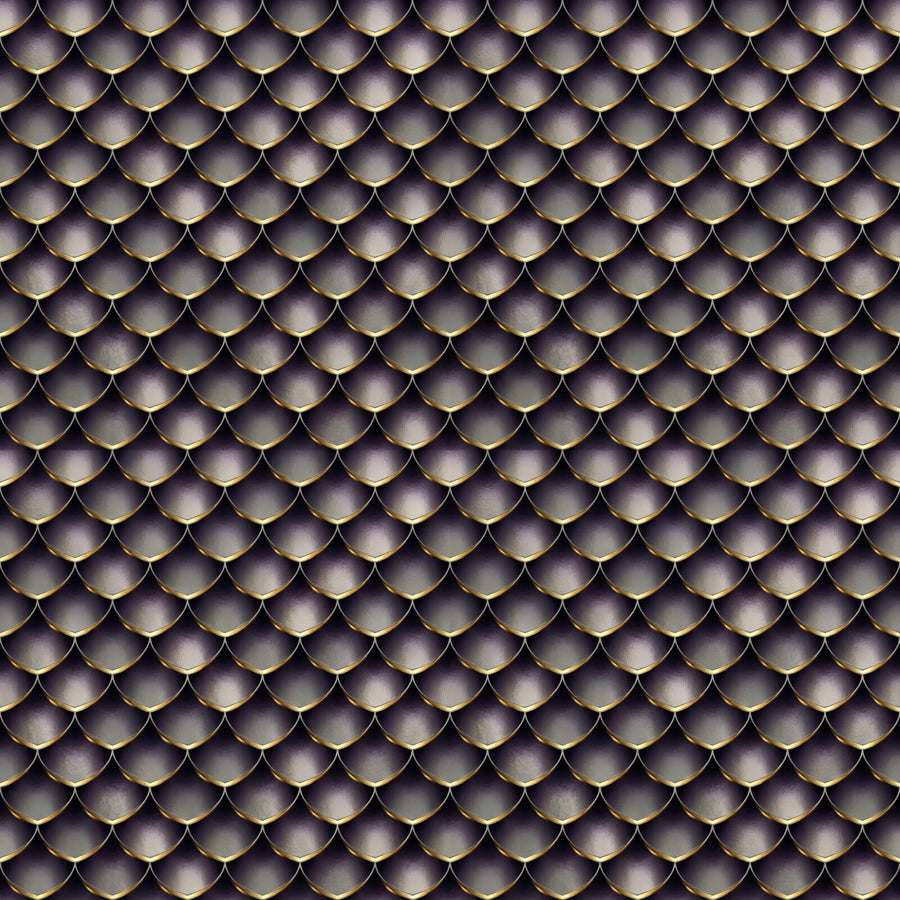 Experience the opulent power of Dragon Scale, a chinoiserie pattern in black, pewter, and gold. Made to order.