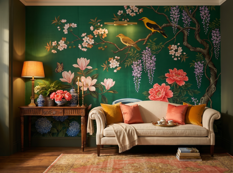 Emerald Chinoiserie — Mural Wallpaper