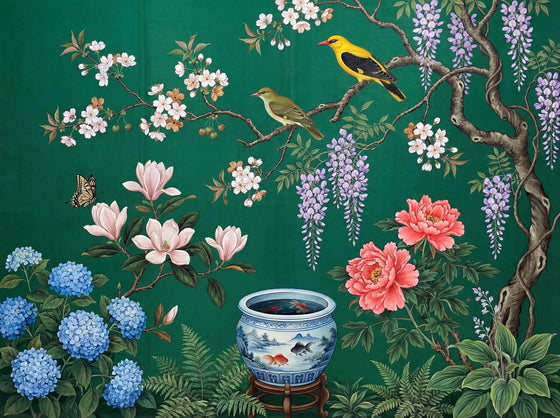 Emerald Chinoiserie — Mural Wallpaper